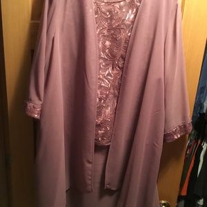 18W Mother of Bride Tea length Dress Dusty Rose